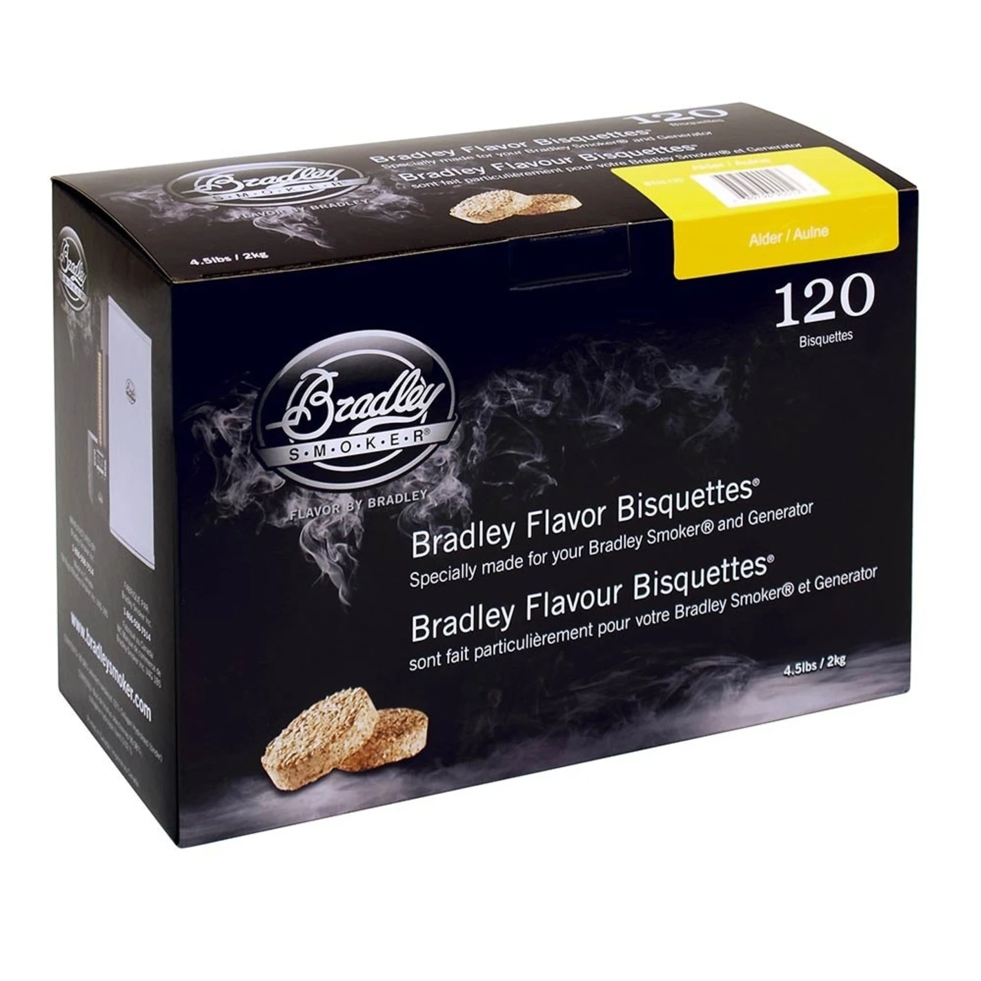 Boîte 120 Bisquettes Aulne - Bradley Smoker