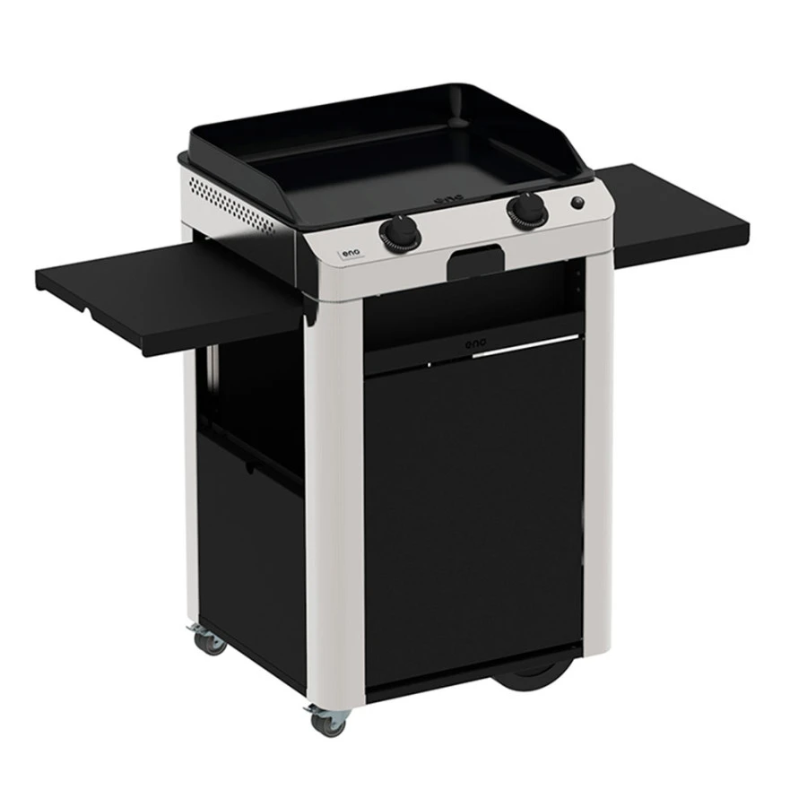 Combo Plancha Gaz Fusion 60 Inox Marin 2 Brûleurs Avec Chariot - ENO