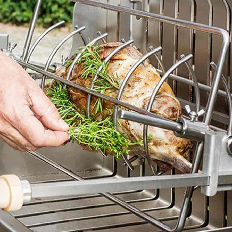 Barbecue Charbon Mendy Inox Marin + Chariot Inox + Tournebroche - Le Marquier – Image 4